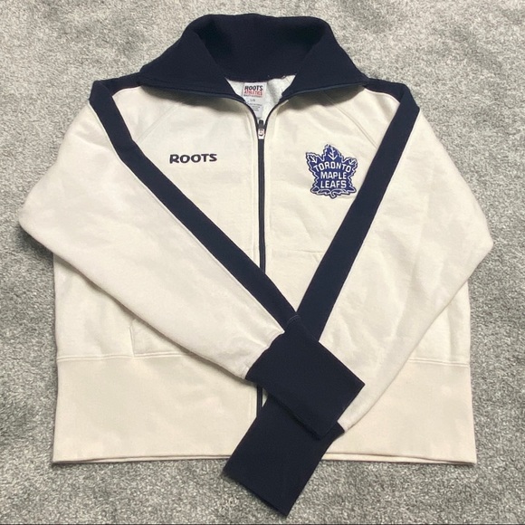 Rare Off-White Vintage Roots Toronto Maple Leafs Zip Up, L - Picture 1 of 16